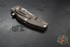 Hinderer Jurassic- Slicer Edge- Hollow Grind- Battle Bronze Titanium and Various G-10 Handle Scales- Working Finish Magnacut Steel Blade