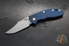 Hinderer XM-18 3.5"- NON FLIPPER- Bowie Edge- Battle Blue Titanium And Various G-10 Handles- Working Finish Blade