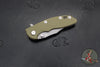Hinderer XM-18 3.0"- Bowie Edge- Working Finish Titanium And OD Green G-10 Handles- Working Finish 20CV Blade