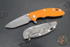 Hinderer XM-18 3.25"- Spanto Edge- Working Finish Titanium and Various G-10 Handle Scales- Working Finish Magnacut Steel Blade