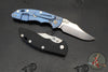 Hinderer XM-18 3.5"- NON FLIPPER- Bowie Edge- Blue Bead Blast Titanium And Various G-10 Scales- Stonewash Finished Magnacut Blade