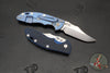 Hinderer XM-18 3.5"- NON FLIPPER- Bowie Edge- Blue Bead Blast Titanium And Various G-10 Scales- Stonewash Finished Magnacut Blade