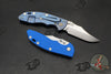 Hinderer XM-18 3.5"- NON FLIPPER- Bowie Edge- Blue Bead Blast Titanium And Various G-10 Scales- Stonewash Finished Magnacut Blade