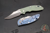 Hinderer XM-18 3.5"- NON FLIPPER- Bowie Edge- Blue Bead Blast Titanium And Various G-10 Scales- Stonewash Finished Magnacut Blade