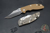 Hinderer XM-18 3.5"- NON FLIPPER- Bowie Edge- Bronze Bead Blast Titanium And Various G-10 Scales- Stonewash Finished Magnacut Blade