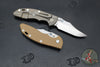 Hinderer XM-18 3.5"- NON FLIPPER- Bowie Edge- Bronze Bead Blast Titanium And Various G-10 Scales- Stonewash Finished Magnacut Blade