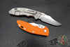 Hinderer XM-18 3.5"- NON FLIPPER- Bowie Edge- Bead Blast Titanium And Various G-10 Scale- Stonewash Finished Magnacut Blade
