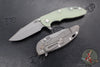 Hinderer XM-18 3.5"- Harpoon Spanto- Working Finish Titanium And Translucent Green G-10 Handle- Working Finish Magnacut Steel Blade
