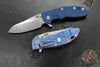 Hinderer XM-18 3.5"- Sheepsfoot- Stonewash Blue Finished Titanium Handle- Various G-10 Handle Scale- Stonewash S45VN Steel Blade