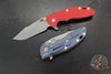 Hinderer XM-18 3.5"- Skinny Harpoon Spanto- Battle Blue Titanium And Various G-10 Handles- Working Finish Magnacut Steel Blade