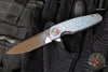 Holt Bladeworks Morpheus Flipper SN1871- Blizzard Pattern Titanium Handles- M390 Near Mirror Blade Finish