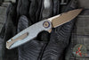 Holt Bladeworks Morpheus Flipper SN1871- Blizzard Pattern Titanium Handles- M390 Near Mirror Blade Finish