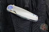 Holt Bladeworks Morpheus Flipper- Feather Pattern Titanium- Burnished In The Nude Titanium Handles- VANAX Near Mirror Blade Finish SN1879