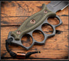 RMJ Lady Death- Knuckle Duster Trench Knife! Dirty Olive G-10