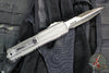 Marfione Custom Ultratech ZBP Zero Blade Play OTF Knife- EX Series- Bayonet Edge- Natural Finished Handle- Cracked Ice Finished Blade 1120EX-CINCHCS-MCK