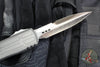Marfione Custom Ultratech ZBP Zero Blade Play OTF Knife- EX Series- Bayonet Edge- Natural Finished Handle- Cracked Ice Finished Blade 1120EX-CINCHCS-MCK