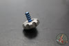 Marfione 2017 Custom Mini Spin Top- Bead Blast Finished Stainless Steel W/ Blue Titanium Stem SN061