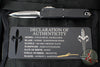 Marfione Custom Knives UTX-85 OTF Knife- PROTOTYPE- Double Edge- Black Handle- Diamondwash Finished Blade