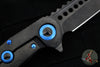 Marfione Custom Warhound Folder- Black DLC Bark Finished Titanium Handle- Two-Tone DLC Apocalyptic Blade- Blue Titanium Hardware 391-MCK DLCBARKBLUE