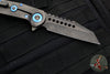 Marfione Custom Warhound Folder- Black DLC Bark Finished Titanium Handle- Two-Tone DLC Apocalyptic Blade- Blue Titanium Hardware 391-MCK DLCBARKBLUE