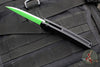 Protech Malibu Flipper- 2023 USN Show Special- Wharncliffe Edge- Black Textured Handle- USN Green Finished Blade