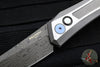 Protech 2024 Custom Auto Oligarch - Stainless Steel Handle - Black Lip Pearl Button Inlay- Nichols Virus Damascus Blade