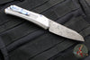 Protech 2024 Custom Auto Oligarch - Stainless Steel Handle - Black Lip Pearl Button Inlay- Nichols Virus Damascus Blade