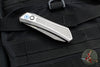 Protech 2024 Custom Auto Oligarch - Stainless Steel Handle - Black Lip Pearl Button Inlay- Nichols Virus Damascus Blade