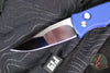 Protech Custom Duke 2 Out The Side (OTS) Auto Knife - Blue Handle- Mike Irie Compound Ground Mirror Polished Blade- Abalone Button 2025 Custom Duke 004