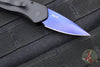 Protech Sprint- California Legal Auto- Black Handle- Sapphire Blue Finished Blade- Abalone Inlaid Button 2937-SB