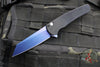 Protech Malibu Flipper- Reverse Tanto-  Black Dragon Scale Patterned Handle- Sapphire Blue Blade 5236-SB