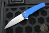 Protech Malibu Flipper- Wharncliffe Blade- Blue "Dragon Scale" Textured Handle- Stonewash Magnacut Steel Blade 5335-BLUE