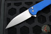 Protech Malibu Flipper- Wharncliffe Blade- Blue "Dragon Scale" Textured Handle- Stonewash Magnacut Steel Blade 5335-BLUE