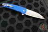 Protech Malibu Flipper- Wharncliffe Blade- Blue "Dragon Scale" Textured Handle- Stonewash Magnacut Steel Blade 5335-BLUE