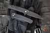 Protech Malibu Flipper- Wharncliffe Blade- Black "Dragon Scale" Textured Handle- Black DLC Magnacut Steel Blade- Black Lip Pearl Inlaid Button 5336-LTD