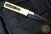 Protech Godson Out The Side Auto (OTS)- Stonewashed Bronze Aluminum Handle- Two Tone Black DLC/Satin Blade- Black MOP Inlaid Button 7111