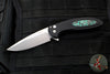 Protech Cambria Flipper- Black Aluminum Handle- TechnoCarbo Teal Inlay- Stonewash Magnacut Blade- Black Lip Pearl Button BSA25.Cambria.1