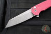 Protech Malibu Flipper- Reverse Tanto-  Battleworn Red Dragon Scale Patterned Handle- Acidwash Magnacut Finished Blade- Black Lip Pearl Button BSA25.MALIBU.1