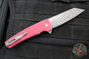Protech Malibu Flipper- Reverse Tanto-  Battleworn Red Dragon Scale Patterned Handle- Acidwash Magnacut Finished Blade- Black Lip Pearl Button BSA25.MALIBU.1
