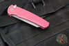 Protech Malibu Flipper- Reverse Tanto-  Battleworn Red Dragon Scale Patterned Handle- Acidwash Magnacut Finished Blade- Black Lip Pearl Button BSA25.MALIBU.1