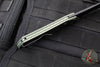 Protech Oligarch Out The Side (OTS) Auto Knife - BLADE SHOW 2025- Distressed Green Handle - Black DLC Magnacut Blade BSA25.Oligarch.1