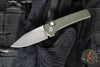 Chaves Protech Knives- Scapegoat Compact- OTS Auto- Green Carbide Textured Handle- Acid Wash MagnaMax Steel Blade- Black Lip Pearl Button Edition of 115 BSA26.SCAPEGOAT.2