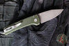 Chaves Protech Knives- Scapegoat Compact- OTS Auto- Green Carbide Textured Handle- Acid Wash MagnaMax Steel Blade- Black Lip Pearl Button Edition of 115 BSA26.SCAPEGOAT.2