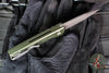 Chaves Protech Knives- Scapegoat Compact- OTS Auto- Green Carbide Textured Handle- Acid Wash MagnaMax Steel Blade- Black Lip Pearl Button Edition of 115 BSA26.SCAPEGOAT.2