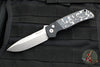 Protech Terzuola ATCF Out The Side (OTS) Auto Knife- Black Handle with "White Storm" Fat Carbon Inlays- Stonewash Magnacut Steel Blade BT2731-WS