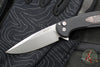 Protech Cambria Flipper- Black Aluminum Handle- TechnoCarbo Red Inlay- Stonewash Magnacut Blade- Black Lip Pearl Button CF2101-LTD TC RED