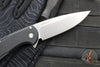 Protech Cambria Flipper- Black Aluminum Handle- TechnoCarbo Red Inlay- Stonewash Magnacut Blade- Black Lip Pearl Button CF2101-LTD TC RED