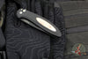 Protech Cambria Flipper- Black Aluminum Handle- Maple Burl Wood Inlay- Black DLC Magnacut Blade- Mosaic Pin Button CF2103-LTD Maple