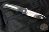 Protech 2024 Custom Auto Terzuola ATCF - Black Handle- Black Dark Matter Fat Carbon Inlays- Black Lip Pearl Button Inlay- Mike Irie Hand Ground Mirror Blade 2024-ATCF-Custom-003