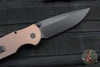 Protech TR-3 Integrity- Manual Button Lock Knife- Smooth FDE Handle- Black DLC S35VN Steel Blade  INT103-FDE